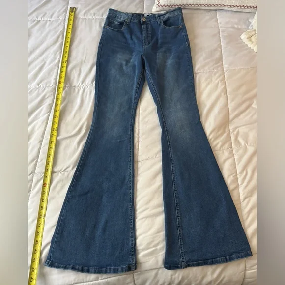 Rue21 Dark Blue Flare Stretch Jeans - 12 - Picture 1 of 3